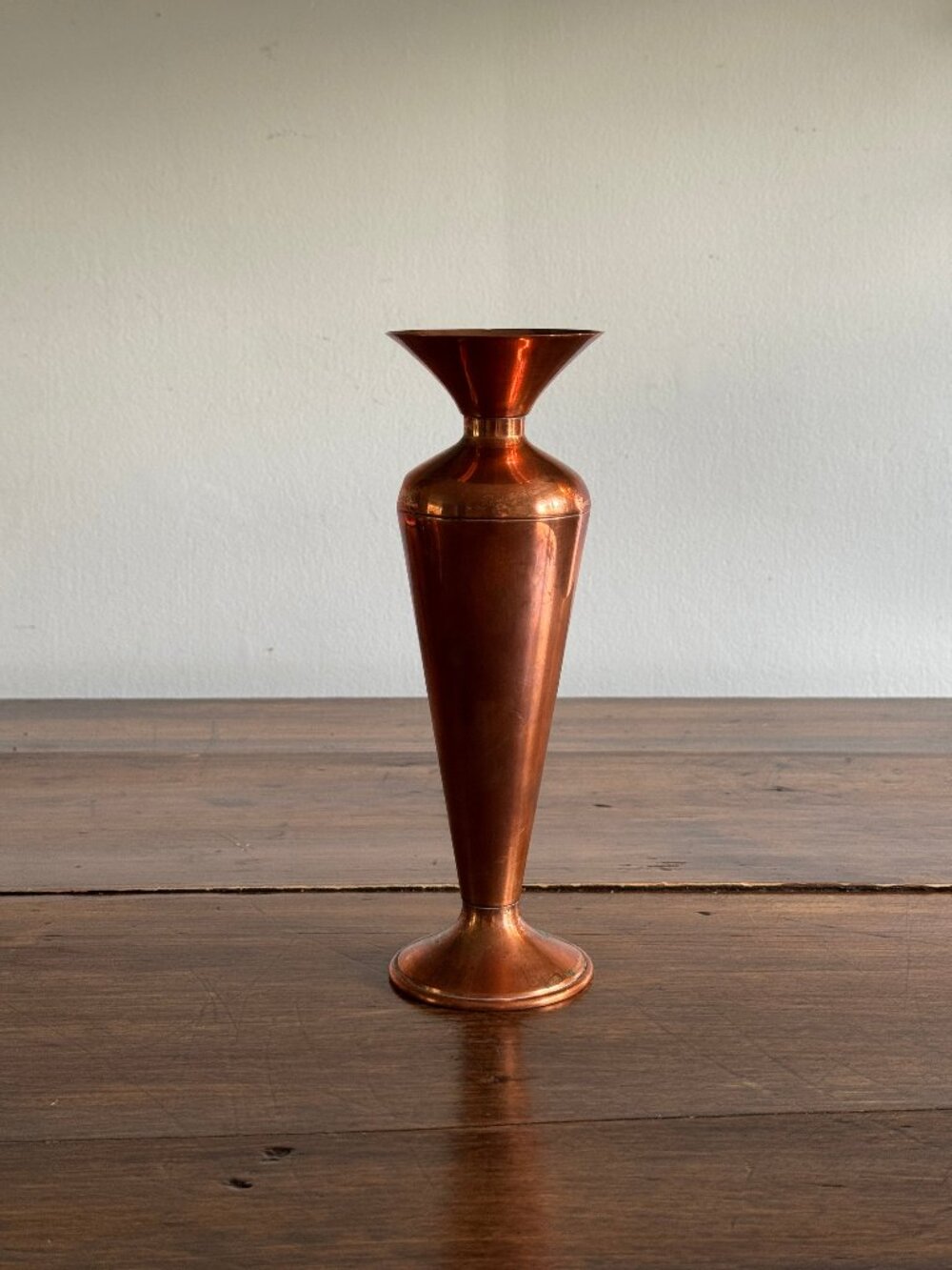 Vintage Fluted Copper Vase - Copper Flower Vase
